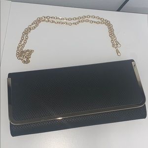 Aldo black snake skin clutch